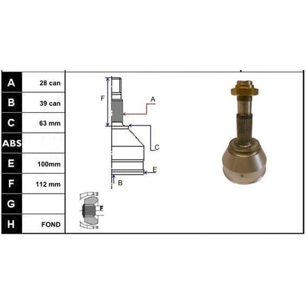 ECOFIX KRL1120ECF Aks Kafası Ducatoboxerjumper 94-06 14Q Dıs (28×39×62.9) 
