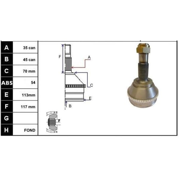 ECOFIX KRL1132ECF Aks Kafası Set 18Q 35×45×70 Ducato Boxer Jumper 94-06 