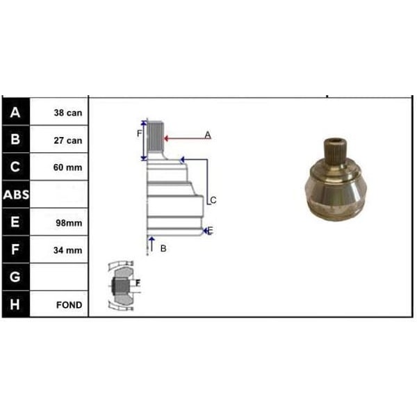 ECOFIX KRL1230ECF Aks Kafası T4 95-04 Dıs Kıt