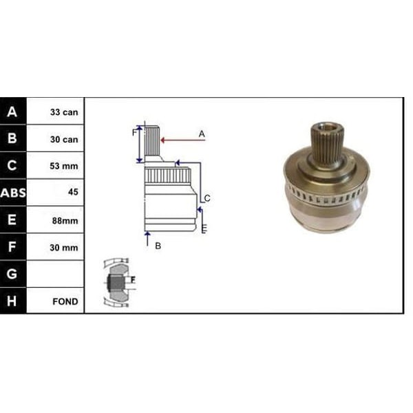 ECOFIX KRL1239ECF Aks Kafası Passat 96-00 1,8T-2,0-3B6A4-A6 96-05 1,8T-2,0 Dıs Absli 
