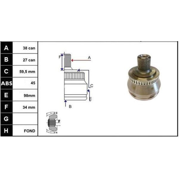 ECOFIX KRL1267ECF Aks Kafası Passat 96-05 1,9TDI-2,5TDI-2,3 V5-2,8-V6A4-A6-A8 Dıs Absli
