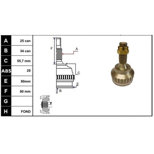 ECOFIX KRL1302ECF Aks Kafası PartnerBerlingoxsara 96-05 1,8-1,9D Dıåz-Absli