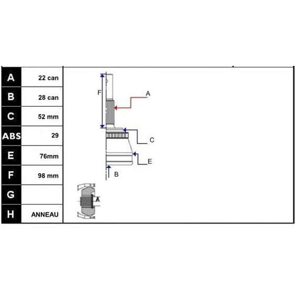ECOFIX KRL1400ECF Aks Kafası Corsa C 1,01,21,4 00- Dıs