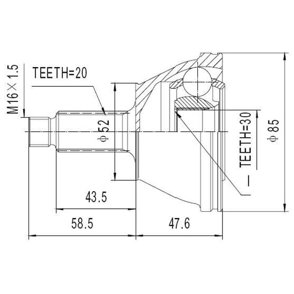 ECOFIX KRL1403ECF Aks Kafası Fabia 01-07 1,21,4 Dıs 