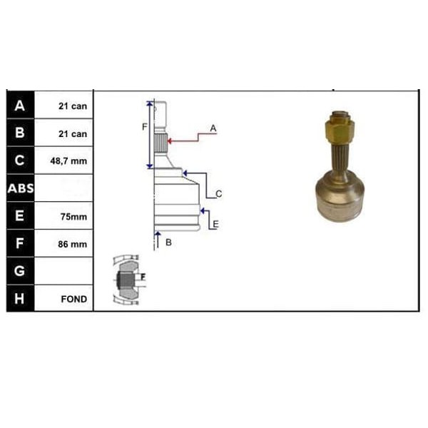 ECOFIX KRL1407ECF Aks Kafası C3 03- 1,1Ä°-1,4-1,4Ä°-16V-HDI Dıåz 