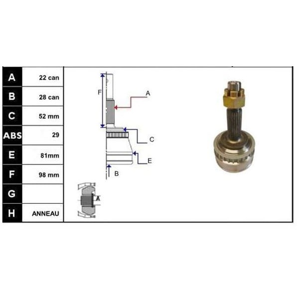 ECOFIX KRL1437ECF Aks Kafası Corsa C 00- Dıs 