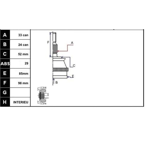 ECOFIX KRL1452ECF Aks Kafası Combo Ccorsa Cmerıva 03- 1,7Cdtı Dıs Absli(Z17Dth) 
