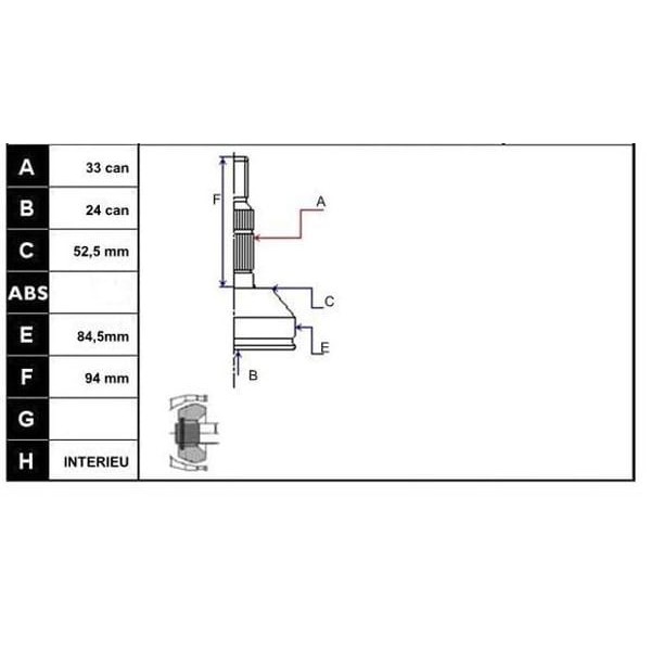 ECOFIX KRL1505ECF Aks Kafası Astra H 04- 1,8-1,7-1,3 CdtıZafira 05- 2,2 (Dıs)