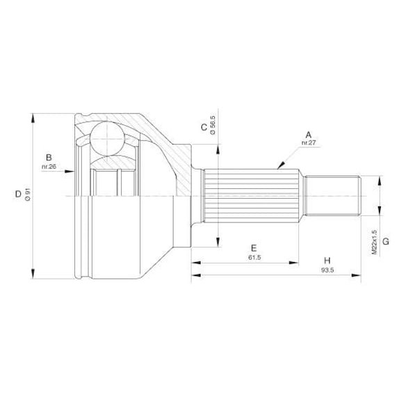 ECOFIX KRL1549ECF Aks Kafası Trafic II 01- Dıs 