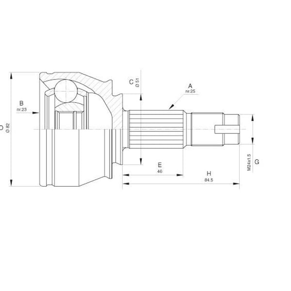 ECOFIX KRL1592ECF Aks Kafası Grande Punto 1,3Mjtcorsa D 1,3 05- 1,3Cdtı (Dıs) (A13Dtr Z13Dt) (70Bg 9
