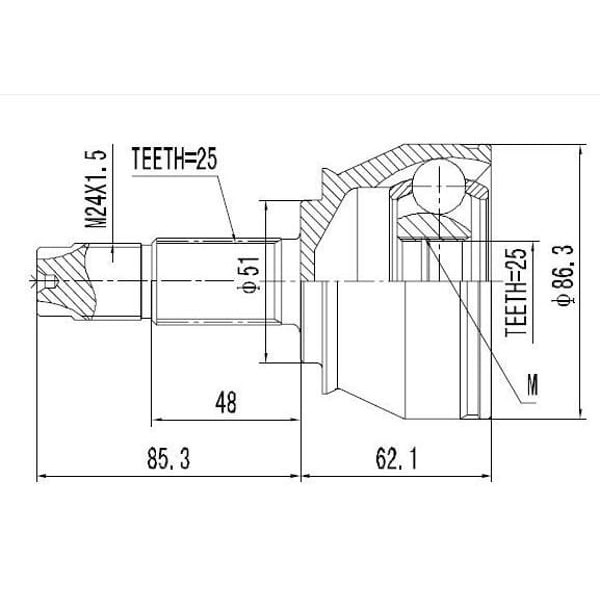 ECOFIX KRL1687ECF Aks Kafası Grande PuntoLinea 07- 1,4Tjet-1,3Mjt Dıs