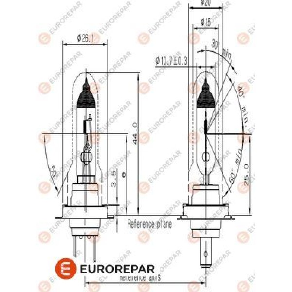 EUROREPAR 1616431480 Erp H7 12V-55W Ampul