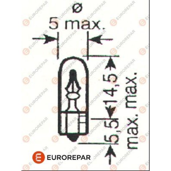 EUROREPAR 1616431680 Erp 12V-W1.2W Ampul