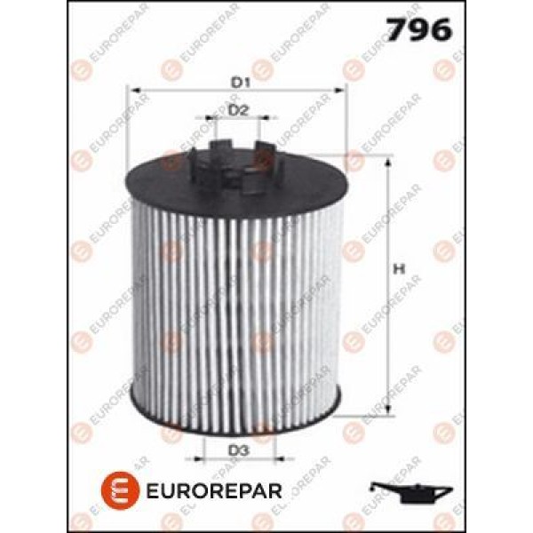 EUROREPAR 1637767480 E:Filtre Huıle
