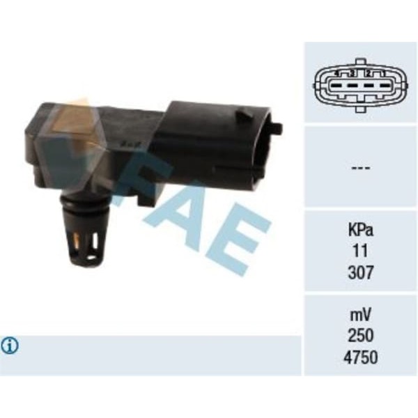 FAE 15036 Emme Manifold Vakum Sensörü Map 4 Fişli Astra G H Corsa D Frontera B Vectra C Zafira B 04-