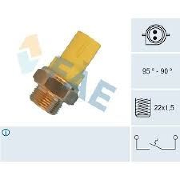FAE 36330 Hararet Müşürü 90-95 Escort 1.6 16V 1.8 16V 93-99 Fiesta III 1.25 1.4 1.6 1.8 92- 02 Sarı