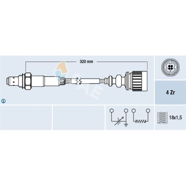 FAE 77172 Sensör Lambda E36 M 42