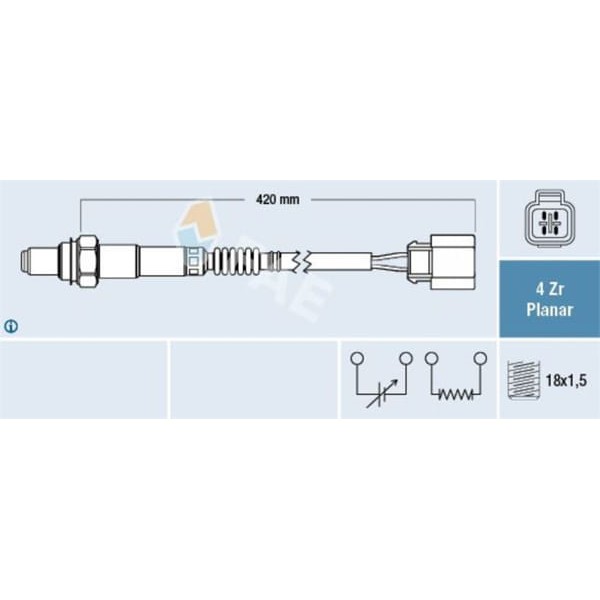 FAE 77288 Oksijen Sensörü Üst Accent Era 1,6 Benzinli 2006 - Accent 2000-2005 Elantra 1,6 Benzinli 2 