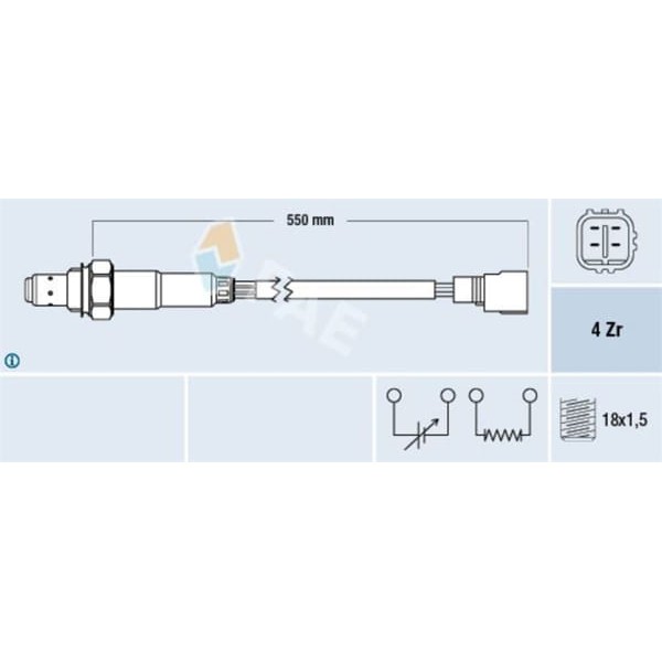FAE 77310 Oksijen Sensörü Ön Corolla 1,4 Benzinli 2000-2002