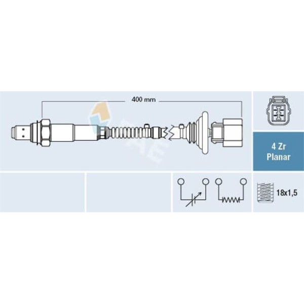 FAE 77643 Oksijen Sensörü Honda Jazz 02 - P307-C4-P308-P301-C Elysee 1,6 16V P406-Xantıa II-Xsara II