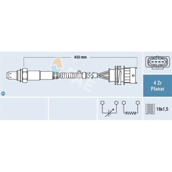 FAE 77648 Oksijen Sensörü Opel Astra J 1.4 Corsa D E Insignia A Merıva B Mokka Zafira C Aveo Cruze