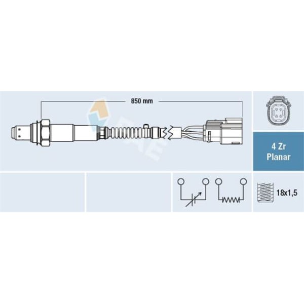 FAE 77651 Oksijen Sensörü Fiesta VI (Cb1, Ccn): 1.0 Ecoboost 13- Peugeot 307 C4 308 301 C-Elysee 1.6