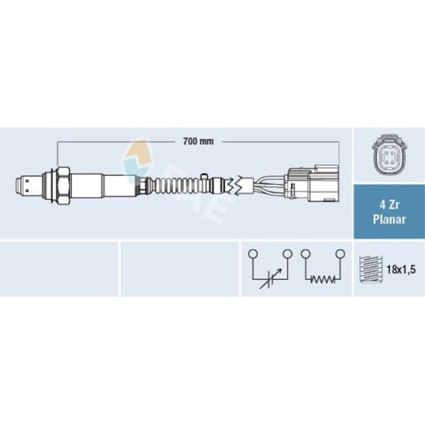 FAE 77671 Oksijen Sensörü Ford Focus III 13- Grand C-Max (Dxa/Cb7, Dxa/Ceu 1.6 Ecoboost Kuga II (Dm2