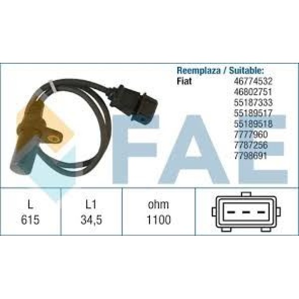 FAE 79005 Krank Mil Sensörü Kablosu Palio-Punto-Albea 1.2