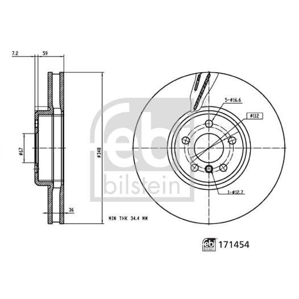 FEBI 171454 Ön Fren Diski Sol 3,20D 18=\U003E 3,20I 19=\U003E 3,30D 19=\U003E 3,30E 19=\U003E Xdr?Ve