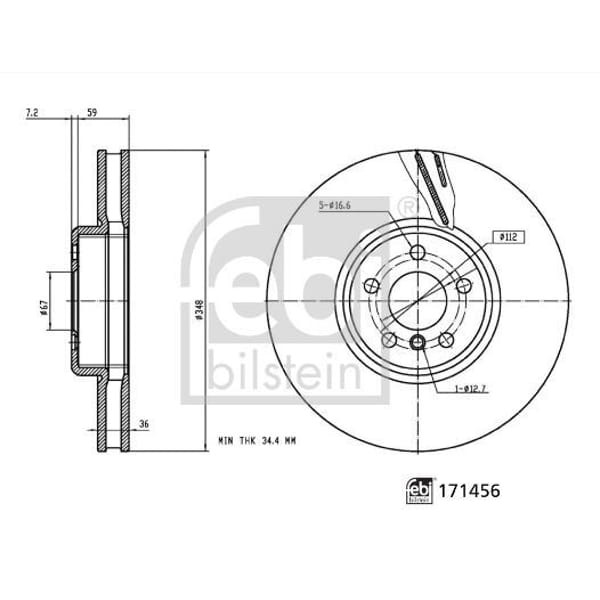 FEBI 171456 Ön Fren Diski Sağ 3,20D 18=\U003E 3,20I 19=\U003E 3,30D 19=\U003E 3,30E 19=\U003E Xdr?Ve 