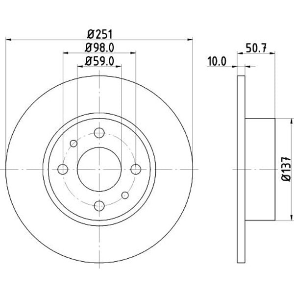 FERODO DDF066 Fren Diski Arka Linea 07- Bravo II 07- Stilo 01- / 164 87- Düz 251Mm