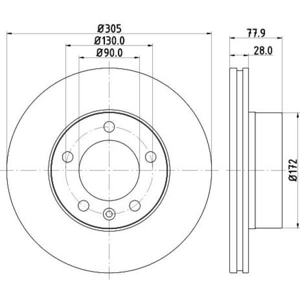 FERODO DDF1217C-1 Fren Diski Ön Master II 98- / Movano A 98- / Interstar 02- Havalı 305.5Mm 