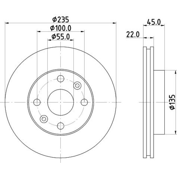 FERODO DDF1391 Fren Diski Ön Rio 00- Havalı 235Mm
