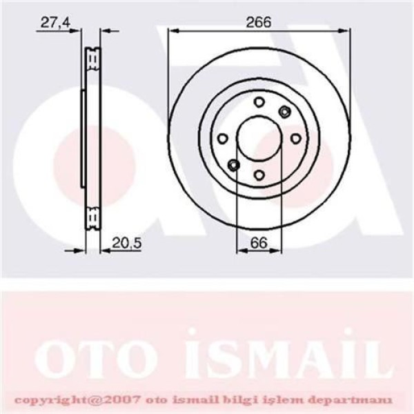 FERODO DDF192 Fren Diski Ön 206 98- 305 84-87 306 93- 405 87-96 Partner Em 96- / Xsara 97- Berlingo