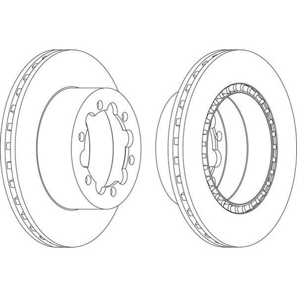 FERODO FCR312A Fren Diski Arka Crafter 06- / Sprinter 06- W906 Çıft Teker Havalı 303Mm