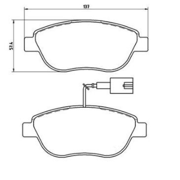 FERODO FDB1467W Fren Balatası Ön Fişli 500 L Linea 07- Doblo 10- Fiorino 09- Bravo II 07- 1.4 T-Jet 