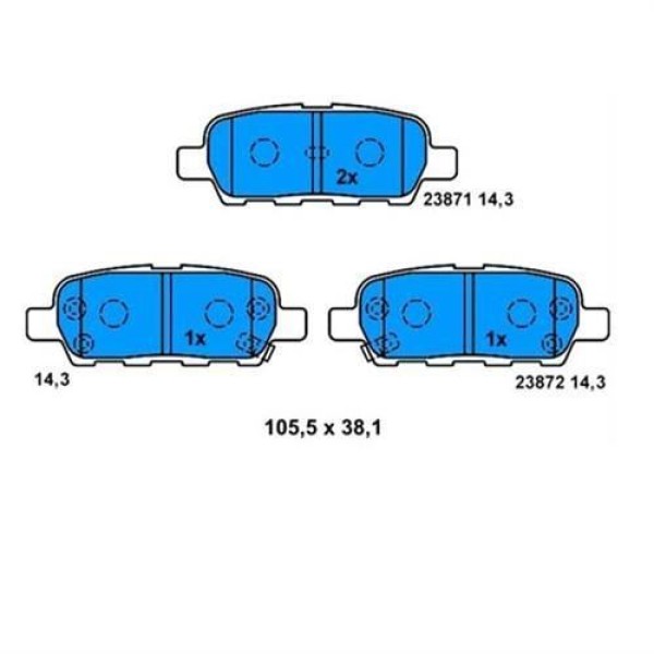 FERODO FDB1693 Fren Balatası Arka Koleos 08- / Tııda 07- Qashqai 07-11 X-Traıl 01- Cube 10- Murano / 