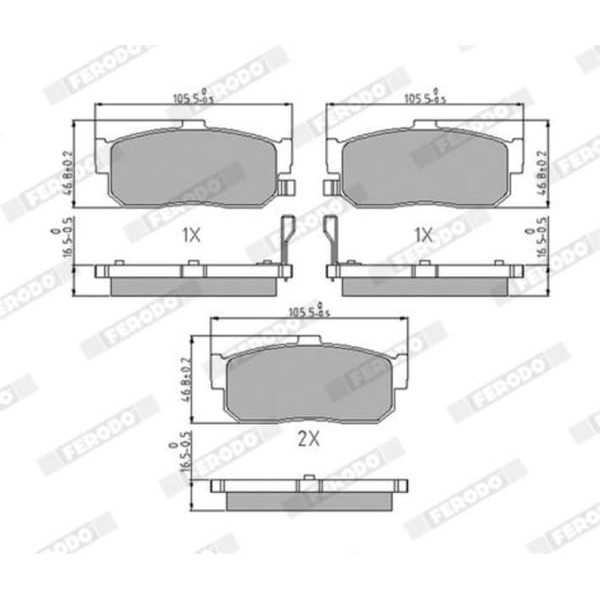 FERODO FDB796 Fren Balatası Arka Almera 95-00 Maxıma Qx 95-00 Sunny 90-95