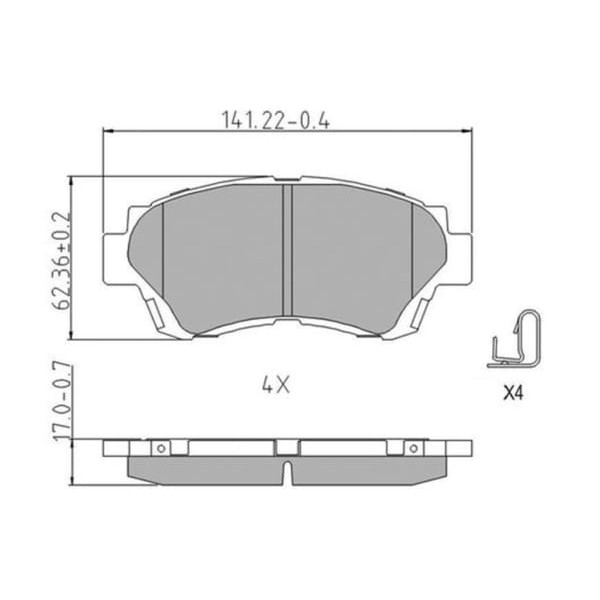 FERODO FDB868 Fren Balatası Ön Lexus 90-96 Altezza 99-05 Camry 92-97 Celıca 94-99 