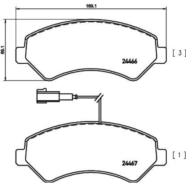 FERODO FVR1925 Fren Balatası Ön Tek Fişli Ducato 06- / Boxer 06- / Jumper 06- / Jest 14- 