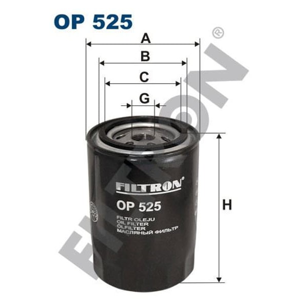 FILTRON OP525 Yağ Filtresi Caddy (95-04)- Golf (83-99)- Jetta (80-91)- Passat (80-96)- Polo (86-99)- 