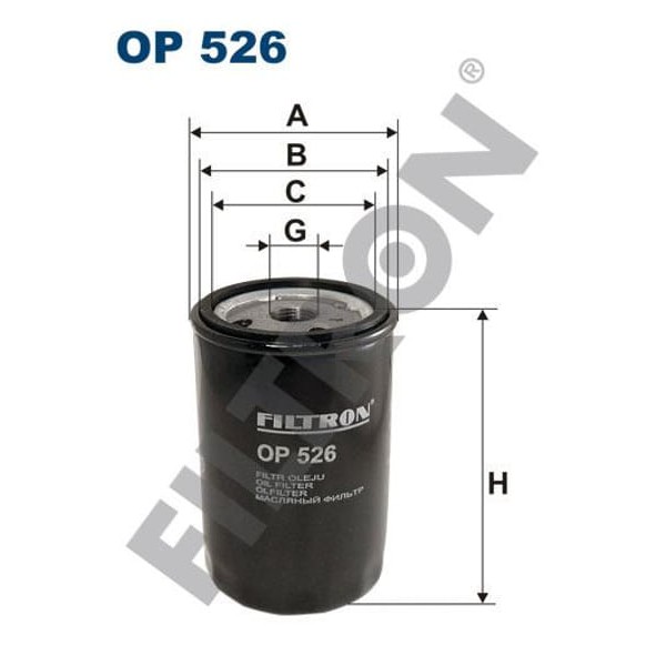 FILTRON OP526 Yağ Filtresi Caddy-Golf-Jetta-Passat-Polo-Bora-T5-Lt28-35-Lt40-55-Ibiza-Leon-Toledo-Oc