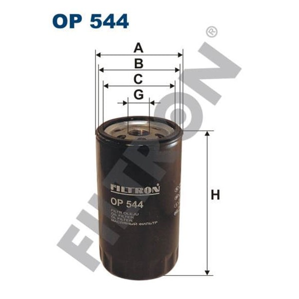 FILTRON OP544 Yağ Filtresi Ford Escort III 1.6 D 54Hp 04/84-12/85 