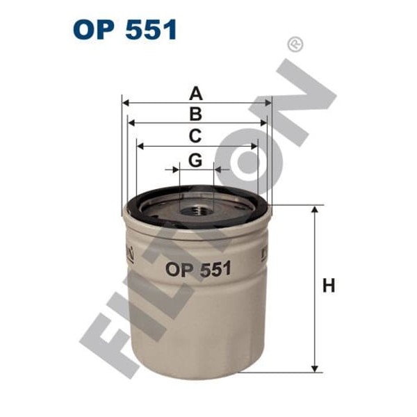 FILTRON OP551 Yağ Filtresi Opel Kadett-D 1.3 N 60Hp 08/79-08/84 