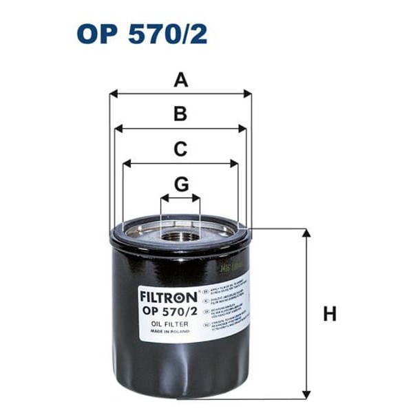 FILTRON OP570.2 Yağ Filtresi Chevrolet Camaro III-Corvette-Astra K-Corsa E-Insignia-Mokka
