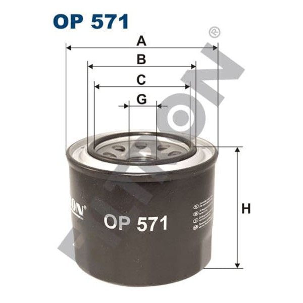 FILTRON OP571 Yağ Filtresi Honda Civic II 1.3 L 60Hp 09/79-09/83
