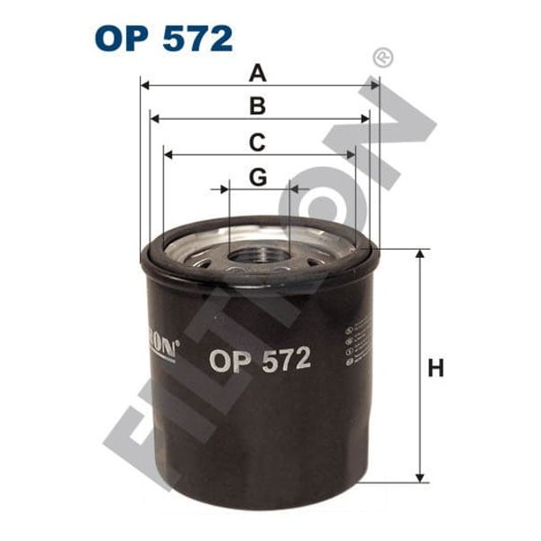 FILTRON OP572 Yağ Filtresi C1-P107 1.0-Corolla 1.3-1.3 12V-1.6-1.8 - Avensis 1.6-1.8-Yarıs 1.3-1.5-C 