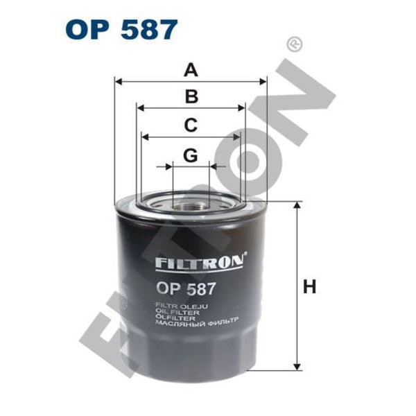 FILTRON OP587 Yağ Filtresi H100 (93-00) H1 (97-00) Starex 97- 2.5D-2.5Td