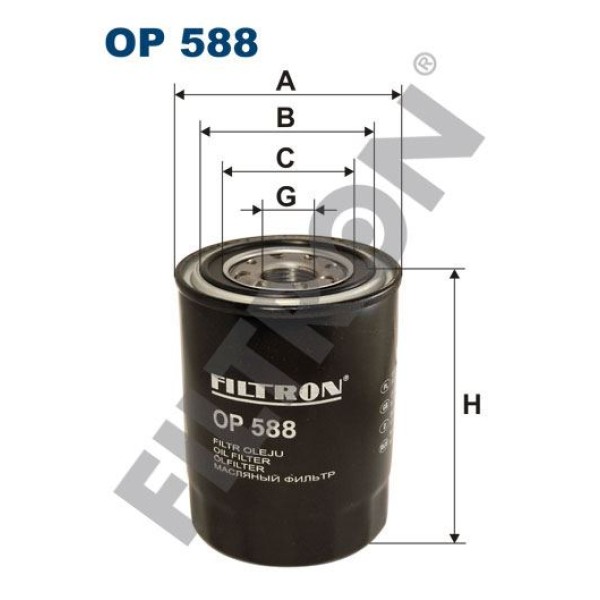 FILTRON OP588 Yağ Filtresi Nissan Primera II (P11) 2.0 Td 90Hp (96-02) 