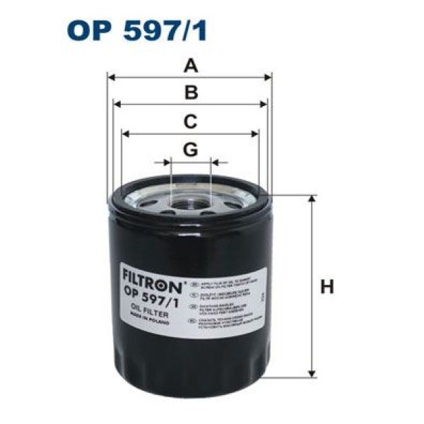 FILTRON OP597.1 Yağ Filtresi Mazda Cx-5 